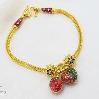 ราคา สร้อยข้อมือทองไมครอน + จี้ลงยา งานสวยเป๊ะ!! (704141079)