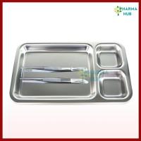 ราคา ชุดทำแผลสแตนเลส พร้อมปากคีบ 2 อัน (ถาดหลุมทำแผล+ ปากคีบมีเขี้ยว+ปากคีบไม่มีเขี้ยว) สแตนเลสเกรด 304 (42568375473)