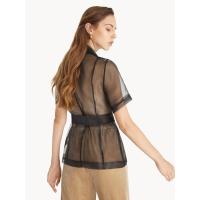 ราคา [Pomelo] tmpneedtobechange / Sheer Double Breasted Shirt (27412357361)