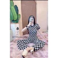 ราคา ผ้าไหมพรม♦️ชุดตาราง ตารางหมากฮอส เซ็ท2ชิ้น ชุดเข้าเซท เซทเสื้อและกางเกง ชุดสก็อต (10415945597)