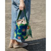 ราคา กระเป๋า Flowe Parrot Bucket ผ้าแคนวาสสีเขียว พิมพ์ลายดอกสีน้ำเงิน (50402992078)