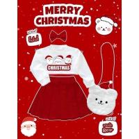 ราคา ชุดคริสมาสเด็กผู้หญิง ชุดวันคริสมาสเด็กผู้หญิง เสื้อคริสมาสต์เด็กผู้หญิง 4ชิ้น(เสื้อ+กระโปรง+กิ๊บผม+กระเป๋าหมี) ชุดซานตี (22807949456)