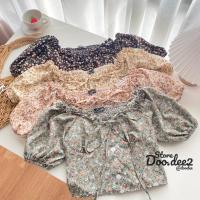 ราคา ♦️DOODEE2♦️เสื้อแขนตุ๊กตาลายดอก เปิดไหล่ ผูกโบว์หน้า (16128859599)