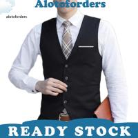 ราคา <Alotoforders>ธุรกิจผู้ชาย 4 ปุ่มเสื้อกั๊กคอวีแขนกุดสลิมฟิตเสื้อกั๊กแต่งงานทํางาน (47404050074)