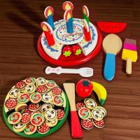 ราคา ของเล่นเค้กวันเกิด ของเล่นพิซซ่างานไม้ ของเล่น Wooden Birthday Cake and Pizza Melissa&doug มือสอง (43255163930)