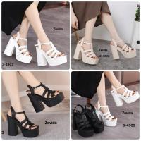 ราคา รองเท้าส้นหนา สูง 5 นิ้ว เสริมหน้า 2 นิ้ว รัดข้อ เปิดหลังเท้า คาดสายสาน น้ำหนักเบามากๆ รัดข้อ เปิดหลังเท้า (24535826420)