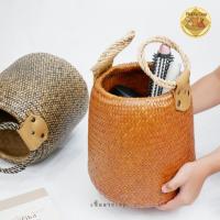 ราคา กระเป๋ากระจูดทรงถังรุ่นPY01 ใบใหญ่หูกลม (24884264238)