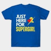 ราคา เสื้อยืด Vintage Just Here for Supergirl (Distressed) T-Shirt แท้ Cotton 100% เสื้อกีฬา ผ้านุ่ม (41915184983)