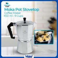 ราคา One Two Cups Moka Pot เครื่องชงกาแฟเอสเปรสโซเตาตั้งพื้น 9 ถ้วย 450ml - JF112 (45002729219)