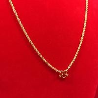 ราคา สร้อยคอลายเกลียวเชือก น้ำหนักเทียบเท่า 1 สลึง ยาว 18 นิ้ว เคลือบทองคุณภาพสูง ทำจากทองเหลือง รูปถ่ายจากสินค้าจริง (23621638413)