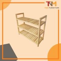 ราคา ชั้นรองเท้าไม้ยางพารา 3ชั้น รุ่นMinimal (18627849509)