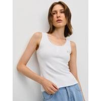 ราคา [Pomelo] เสื้อกล้ามแต่งขอบลูกไม้ / Lace Hem Tank (27141596253)