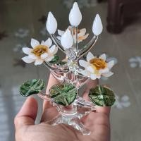 ราคา ดอกบัวดอกบัวประดิษฐ์ ดอกบัวแก้วคริสตัล (20694951985)