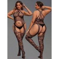 ราคา No.86008 บอดี้สูทตาข่ายเต็มตัวสีดำ VAQUA Black full body mesh bodysuit ด่วนมีส่งGrabค่า (41257957539)