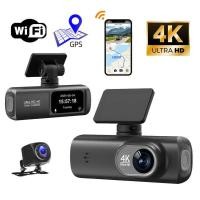 ราคา 4K Dual-Lens Driving Recorder HD มุมกว้างพิเศษ Night Vision WiFi ด้านหน้าด้านหลัง Dual Recording GPS Car Recording (40276467434)