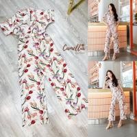 ราคา จั๊มสูทขายาวผ้าทอ งานป้าย Camellia sizeS ***มือ1ป้ายห้อย (11014278043)