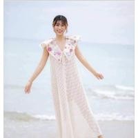 ราคา widelia@real เดรสลูกไม้ยาวสีขาวงานป้าย janesuda (20389425455)