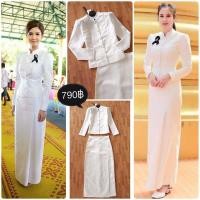 ราคา ได้ทั้งชุด ชุดไทยจิตรลดา สีขาว size s ป้าย orange juice ผ้าไหมเทียม จิตลดา-สีขาว ชุดราชพิธี ได้ทั้งเสื้อและกระโปรง (14720695184)