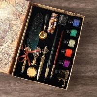 ราคา ✥♀ปากกาขนนก Harry Potter ย้อนยุคยุโรปมูลค่าสูงตราประทับขี้ผึ้งของขวัญวันเกิด (23524112605)