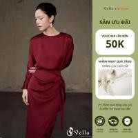 ราคา เสื้อไหมพรมสีแดงแขนปีกค้างคาวทรงหลวมคลุมลูกน้ําแข็งง่ายต่อการพิกัด Vella VA25087 (53953274313)