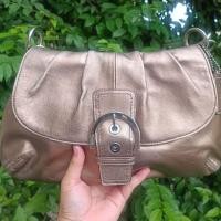 ราคา Coach Buckle Flap Metallic Bronze Shoulder Bag #11721 | กระเป๋าสะพาย Coach แท้ หน้สเข็มขัด สีทองบรอนซ์เมทัลลิค (42811202768)