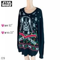 ราคา เสื้อไหมพรมคริสต์มาส ไซส์ใหญ่ แบรนด์ STAR WARS เสื้อมีไฟ มีตำหนิตามรูป ขอคนรับได้ (4462233442)