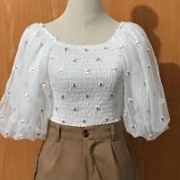 ราคา เสื้อครอป ปักลายดอกเดซี่ (6940783225)
