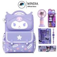ราคา WINDIA Sanrio Star Kuromi Melody Cinnamonroll Canvas Screen Printing School Backpack Package (51750288594)