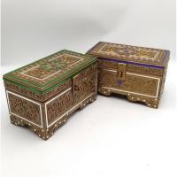 ราคา หีบไม้ กล่องไม้ เก็บของ กำปั่นเดินเส้นทองโบราณ หีบสมบัติ ฝาเรียบ (17046643941)