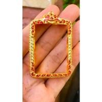 ราคา กรอบเงินแท้ 95% ชุบทองแท้ ลงยา ฝังเพชร (12820981302)