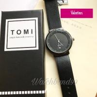 ราคา Tomi นาฬิกาข้อมือสายหนัง T091 สายสีดำหน้าปัดดำ (20194485336)