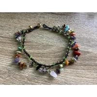 ราคา สร้อยข้อเท้า รวมหินแท้สลับสี เชือกเทียนถักแฮนด์เมค ลูกปัดสีเขียว ลูกปัดและกระดิ่งทองเหลือง สินค้าพร้อมส่งต (12557999768)