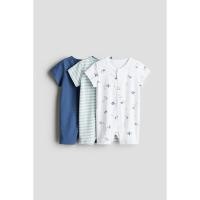 ราคา H&M(เอชแอนด์เอ็ม) ชุดนอนหมีคอตตอน แพ็ค 3 ชิ้น Infants 3-pack cotton sleepsuits 1126406_17 (25892449631)