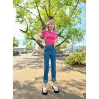 ราคา พร้อมส่ง บอยสลิมพับขา ผ้ายีนยืด เอวสูง งานป้ายKritthaya (15248310117)