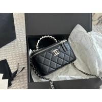 ราคา Granny Chanel Chanel Xiaoxiangjia Classic Handle Box Bag ภายในติดตั้งกระจกกระเป๋าเครื่องสําอางกระเป๋าสะพาย (รุ่นหนังแกะ) (43978175678)