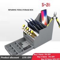 ราคา B&r S-28 กล่องเก็บเครื่องมือซ่อมโทรศัพท์มือถือ แหนบ ไขควง ชิป กล่องเก็บของ แบบตั้งโต๊ะ (19194886449)