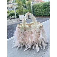 ราคา กระเป๋าขนนกฟรุ้งฟริ้ง สีชมพูอ่อน (21811565260)