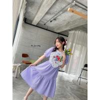 ราคา Less Is More Dress เดรส โซลโคเรียเดรสลายสก๊อตสีม่วงโทนพาสเทล (20450160156)