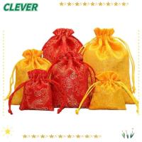 ราคา CLEVER 1/2PCS ถุงบรรจุเครื่องประดับ, ถุงบรรจุของขวัญเชือกรูดลายมังกร, สไตล์จีนปรับต่างหูสร้อยข้อมือ Candy Pouches Storage (54655039647)