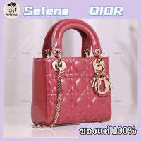ราคา ใหม่ มีใบเสร็จ อุปกรณ์เสริมที่สมบูรณ์ DIOR ชมพู กระเป๋า Mini Lady Dior ของแท้ 100 (51650372652)