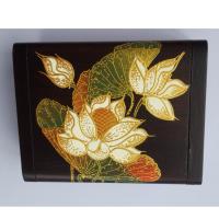 ราคา กล่องไม้สักแท้ ใส่เครื่องประดับ สไตล์ล้านนา กล่องใส่พระ ของมีค่า เพ้นท์ลายดอกบัว ขนาด 8x12x6 ซม. (418500031)