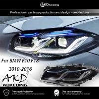 ราคา AKD Head Light for BMW F10 LED Headlight Projector Lens 2010-2016 F18 520i 525i 530i F11 Front DRL (55104636850)