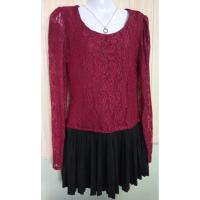 ราคา เดรสลูกไม้ แดงเลือดหมู มือสอง (29235010690)