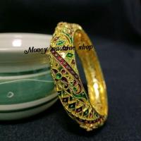 ราคา กำไลข้อมือสีทองลงยา กำไลข้อมือสีทอง กำไลข้อมือเจ้าสาว กำไลสีทองงานอย่างดี เครื่องประดับชุดไทย เครื่องประดับเจ้าสาว (14327504634)