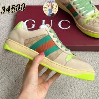 ราคา มีใบเสร็จรับเงิน ใหม่เอี่ยม ของแท้ GUCCI สีเหลือง Screener รองเท้าผ้าใบ รับประกันสองปี (51503130668)