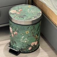 ราคา ถังขยะในห้องน้ำ ถังขยะเล็ก [ถังขยะแบบใช้เท้าเหยียบระดับไฮเอนด์พร้อมฝาปิด] ถังขยะดอกไม้หนาหนังย้อนยุคความจุขนาดใหญ่พร้อมที่จับ (48103626508)