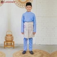 ราคา KATUN ชุดเดรสเด็กชายมาเลย์, ผ้าฝ้ายสีฟ้า Toyobo, Wardah, ชุดเสื้อผ้ามุสลิม Telk Belanga (25447275525)