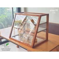 ราคา ตู้เบเกอรี่​ ทรงสโลป คางหมู 3 ชั้น Size M ตู้​โชว์​ใส่อาหาร ทรงมินิมอล ตู้กระจก ​​ขายขนม เลือกสีไม้และสีไฟได้ (28942206230)