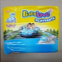 ราคา SALE!!! BABYLOVE PLAYPANTS กางเกงผ้าอ้อมสำเร็จรูป size M ห่อละ 20 ชิ้น (5165762820)