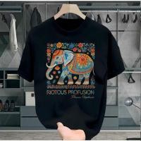 ราคา 100% คอตตอน เสื้อยืดแขนสั้นลายช้างสักลายไทย สไตล์สตรีทอเมริกัน ทรงหลวมๆ แฟชั่นสุดเท่ ผู้ชาย-ผู้หญิง ใส่ได้หมด (42175485749)